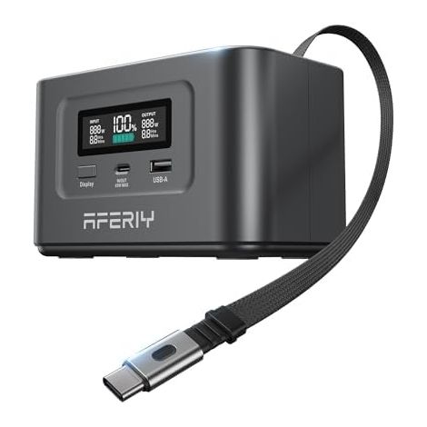 AFERIY 145W Tragbare Powerstation, 99.2Wh/31000mAh, Dual USB-C PD3.0 Schnellladung, Solar, 6-Fach Schutz, Ideal für Reisen, Camping & Notfälle (1/5)
