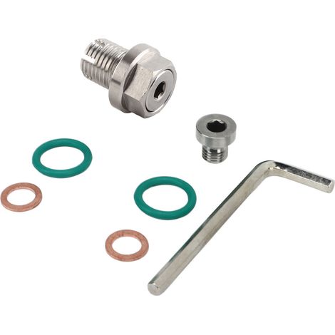 Bouchon de vidange Oversize en acier inoxydable, kit de réparation de filetage de carter d'huile auto-taraudant M14.1-1.5x15mm, avec clé hexagonale et joint torique (1/5)