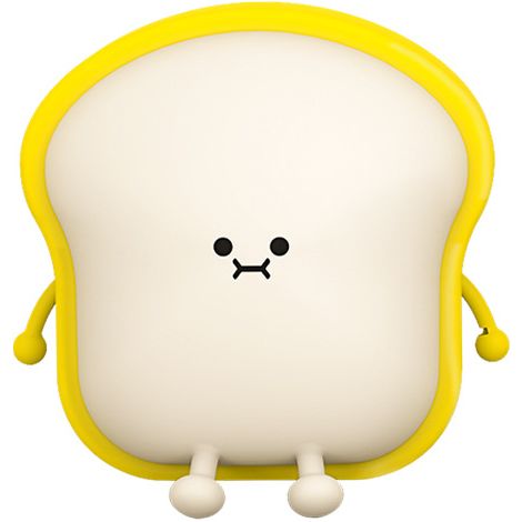 Veilleuse LED mignonne en forme de toast, rechargeable par USB et sans fil, avec capteur tactile, idéale pour la chambre d'enfant.