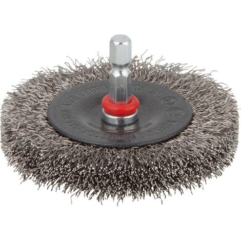 Brosse à disque en métal Wolfcraft 1/4 "tige hexagonale (1/4)