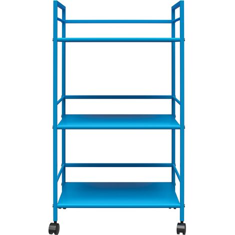 Cache-Chariot roulant en métal bleu