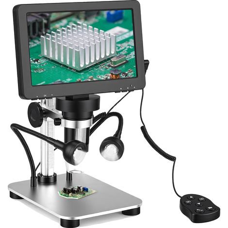 Microscope Numérique, Écran de 7 Pouces, 1200X de Grossissement, 1080P FHD, Éclairage LED Double, Compatible avec Windows et Mac (1/5)