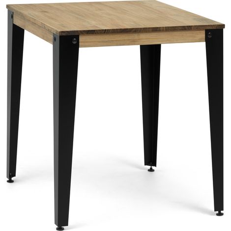 Mesa Lunds Cuadrada 100x100x75cm Negra en madera maciza de pino acabado vintage estilo industrial Box Furniture (1/4)