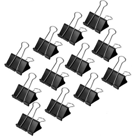 Trombones pour classeur Amazon, taille moyenne (petite boîte), lot de 24, 2 paquets de 12, noirs (1/4)