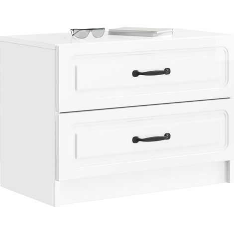 Maison Exclusive - Armadio da Notte con cassetto Bianco Lucido 62 x 34,5 x 44,5 cm