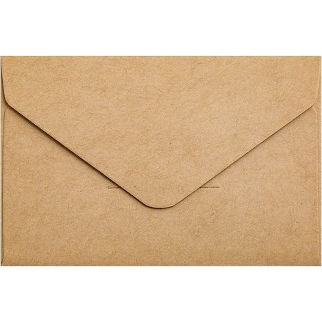 40 enveloppes kraft, rabat triangulaire, 11 x 15,3 cm, brun clair, pour cartes et correspondance (1/3)