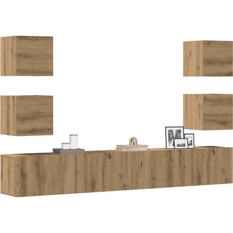 TV-Wandschränke 6 Stk. Artisan-Eiche Holzwerkstoff