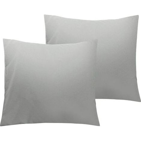 BRICOOMARKET Lot de 2 Taies d'oreiller en Microfibre avec Fermeture éclair, Taie d’Oreiller Facile à Laver et Super Doux, 50x70cm, Gris Argent (1/5)