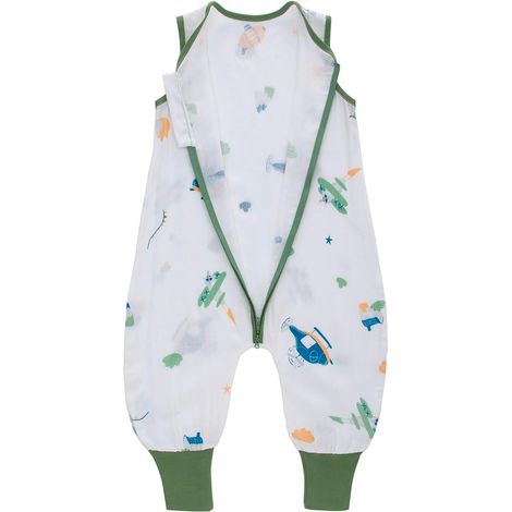 Gigoteuse ete Sac de Couchage pour Bébé 0.5 tog Gigoteuse d'été à Pieds Sans Manches Gigoteuse avec Jambes Turbulette Ete pour Garçon Fille (Avion, S/3-12 Mois) (1/5)