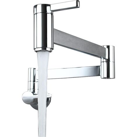 Robinet de remplissage de pot Lavabo facile installer des éclaboussures de robinet mural robinet pot de cuisine robinet de cuisine bel pliant bras laiton double commutateur de salle de bain bassin Rob (1/5)