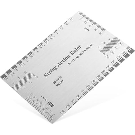 Jauge d'action pour cordes de guitare, règle de mesure pour réglage de guitare électrique, basse et acoustique, outil de mesure en acier inoxydable pour guitare et ukulélé. (1/5)