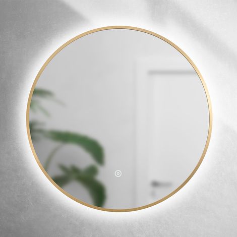 Brushed Brass 600mm Round Backlit Mirror with Colour Change (1/3)