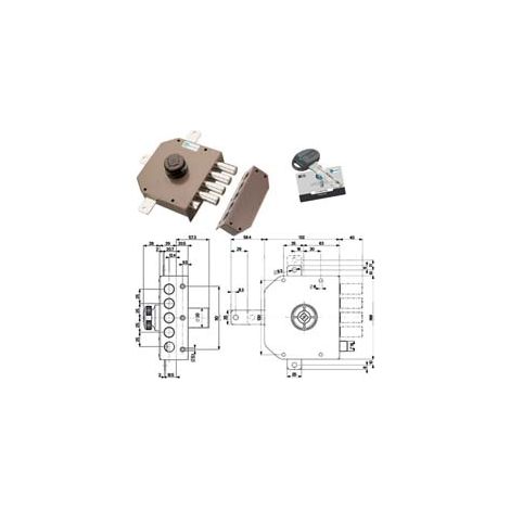 SERRATURA QUINTUPL.APPL.C/SCROCCO C/POMOLO A POMPA CHIAVE PIATTA 30651- - mm.60 DX cilindro ø mm.34 (30651VD6AJ) - 1 pezzi MOTTURA