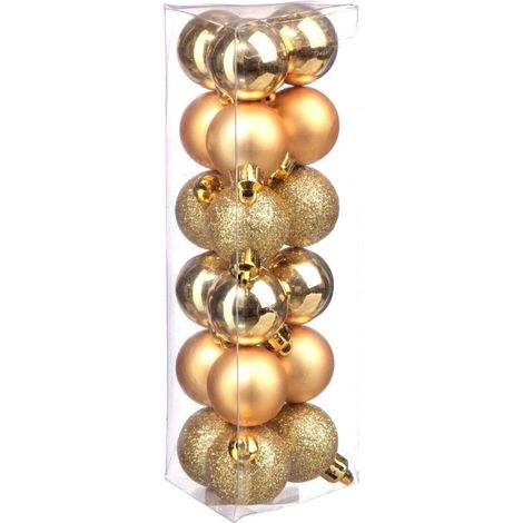 Paris Prix - Lot De 18 Boules De Noël colorama 3cm Or (1/2)