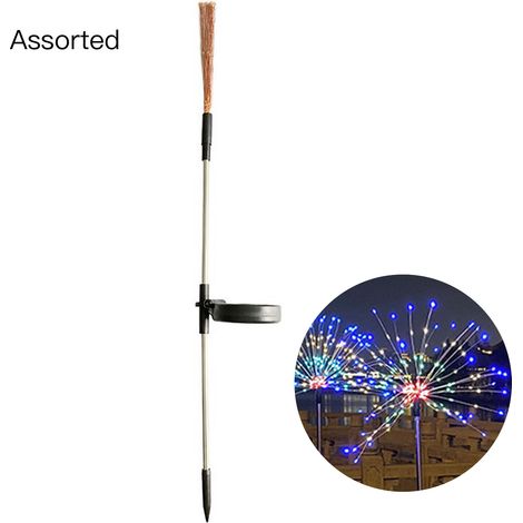 Lampe solaire pissenlit étanche à planter pour décorer terrasse, jardin et allée extérieure, 120 LED multicolores, 2 modes d'éclairage (1/3)