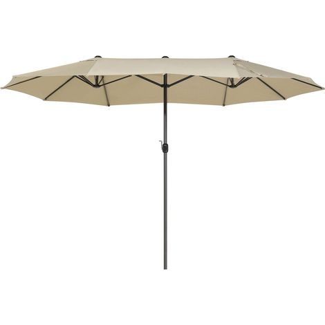 Ombrellone Esterno Tessuto Taupé Struttura Alluminio Resistente 247 cm Sibilla