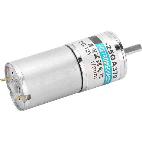 Moteur à engrenages CC 12V XD-25GA370, micro réducteur basse vitesse 30 tr/min, aimant permanent, double sens horaire/antihoraire, industriel automatisé. (1/5)