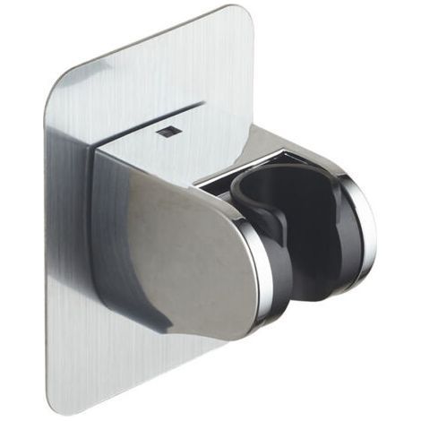 Supporto per soffione doccia adesivo senza foratura Ahlsen - Supporto doccia regolabile (45°), supporto universale per soffione doccia, doccetta, supporto doccia a parete, argento (1/5)