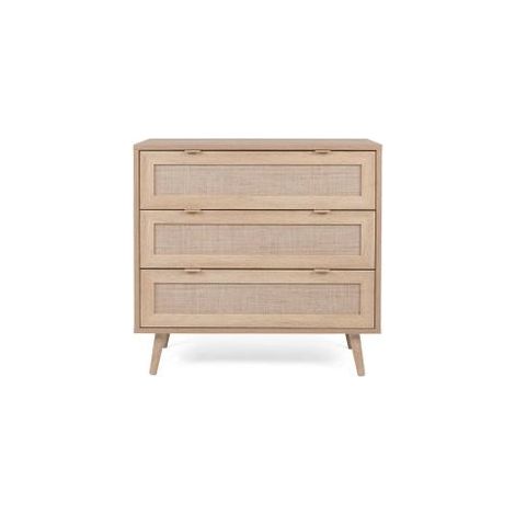 Commode 3 tiroirs Bali 80cm - Élégance naturelle et fonctionnalité (1/3)