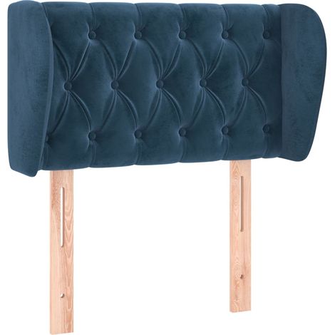 Tête de lit,Panneau décoratif avec oreilles Bleu foncé 83x23x78/88 cm Velours CFW9886185 (1/5)