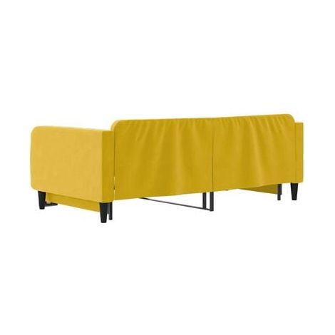 Méridienne avec tiroirs, jaune, 100 × 200 cm, velours, lit, velours doux et confortable, rangement pratique intégré, pour chambre, décor moderne, facile à assembler (1/5)