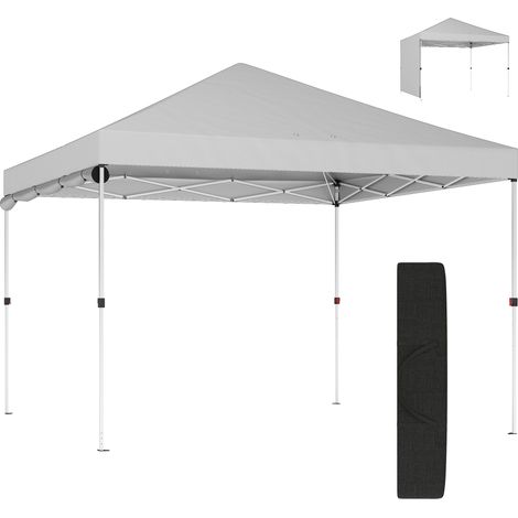 Carpa Plegable Pop-up 3x3 m UPF50+ Pared Lateral Altura Ajustable Empuje Central Bolsa Transporte Blanco (1/5)