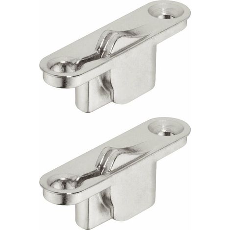 2x Attache façadeà encastrer pour abattants à câble en bois en acier nickelé avec vis et chevilles Ferrure Meuble Caisson Maintien Ouverture Porte Fixation, pose à gauche (1/2)