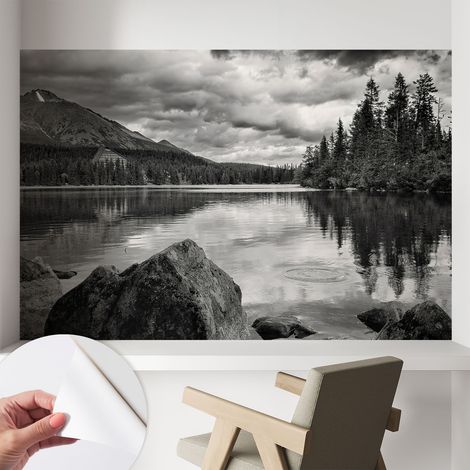Papier peint adhésif décoratif pour salon chambre et cuisine Facile à poser avec colle Panorama de montagne 104x70 cm (1/5)