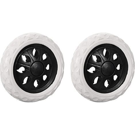 Lot de 2 roulettes de rechange pour chariot de courses - 15,2 cm de diamètre - Caoutchouc moussant noir (1/5)