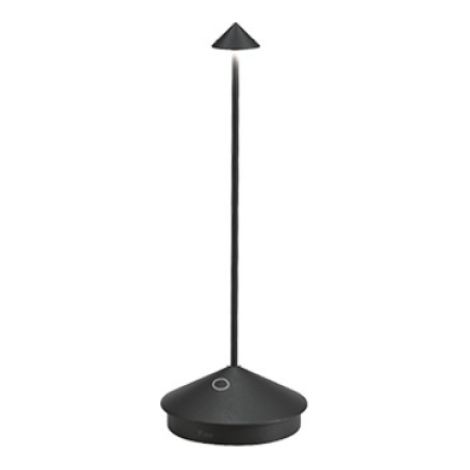 Lampada a led da tavolo Pina Pro Nero Opaco ricaricabile e dimmerabile senza fili Zafferano 2200-2700-3000K (1/3)