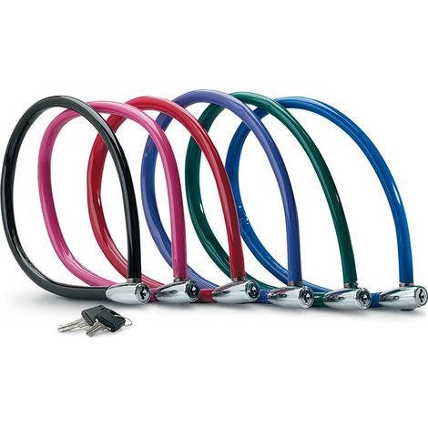 MASTER LOCK Candado Bicicleta [55 cm Cable] [Llave] [Exterior] [Color al Azar] 8630-F - Ideal para Bicicleta, Monopatín, Paseante, Cortacésped y Otro Equipo