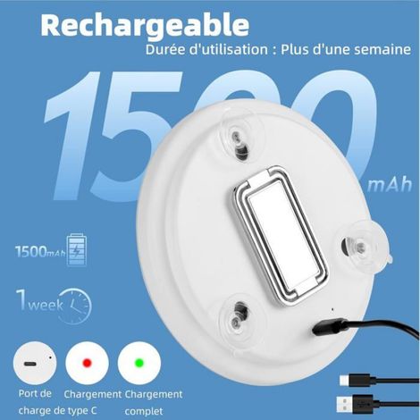Miroir grossissant lumineux 30X pour maquillage, 15 cm, 3 modes de couleur avec fonction dimming, 1 pièce, couleur blanc (1/5)
