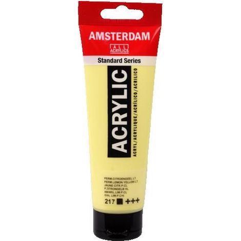Peinture acrylique - Talens - AMSTERDAM - 120 ml - Jaune Permanent Lemon Yellow Light - Satiné (1/3)