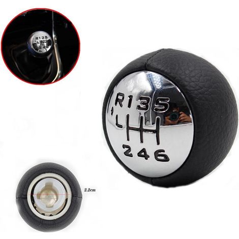 Boule de levier de vitesse brillante 6 vitesses pour Peugeot 307, 308, 3008, 407, 5008, 807 - pommeau de vitesse chromé, compatible avec plusieurs modèles (1/5)