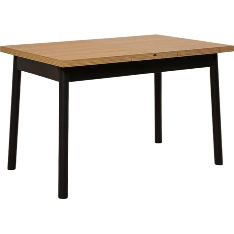 Table extensible Pherkad, 8 places, 75x153x75h cm, Noir (1/5)