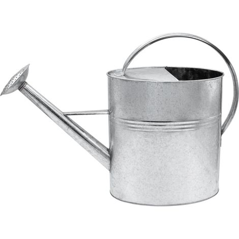 Garten Gießkanne verzinkt für Innen und Außen - 10 Liter - Metall Blumengießkanne mit abschraubbarem Brausekopf - Zinkgießkanne nostalgisch Gartenkanne wetterfest mit Gießbrause