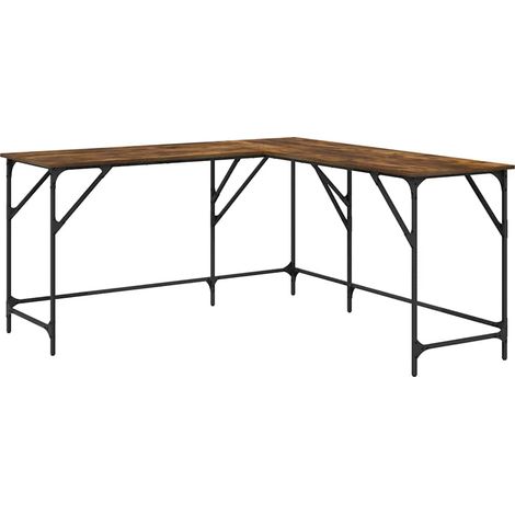 Maison Exclusive - Bureau chêne fumé 149x149x75 cm bois d'ingénierie (1/5)