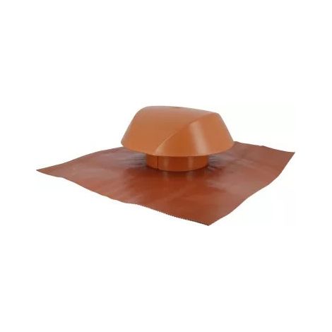 Chapeau de ventilation D160 terracotta avec collerette d'étanchéité - NICOLL - VVE16T