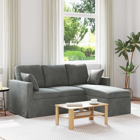 Sofa Dunkelgrau 178 x 134 x 80 cm Samt (1/5)