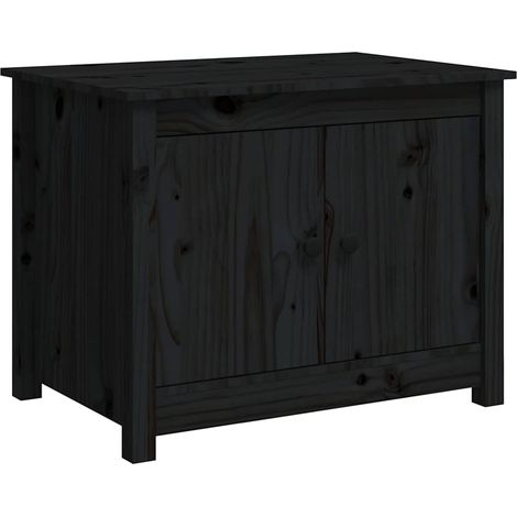 Maison Exclusive - Tavolino da Salotto Nero 71x49x55cm in Legno Massello di Pino (1/5)