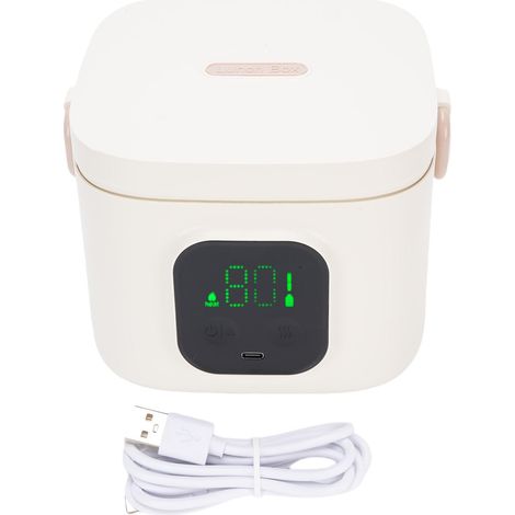 GARRYFIZH Boîte à lunch électrique sans fil 25W chauffée 500ML 304 récipient en acier inoxydable chauffe-plats portable alimenté par batterie pour les tout-petits garçons filles