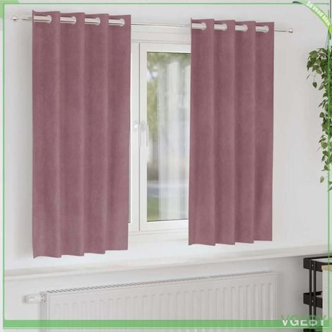 Rideaux occultants - FAFEISY - 4107239 - Rose foncé - 140 x 175 cm - Velours (1/5)