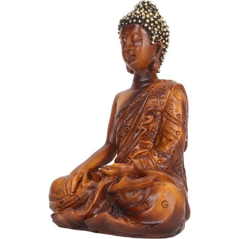 Statue de Bouddha pour la chance, la richesse, la tranquillité, la méditation zen, décoration de bureau/couloir BS107F 12,2 x 8,5 x 6,2 cm (1/5)