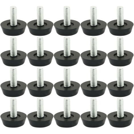 20pcs furniture adjuster table and chair base floor protector screw slide 22mm x M6 x 20mm (1/5)