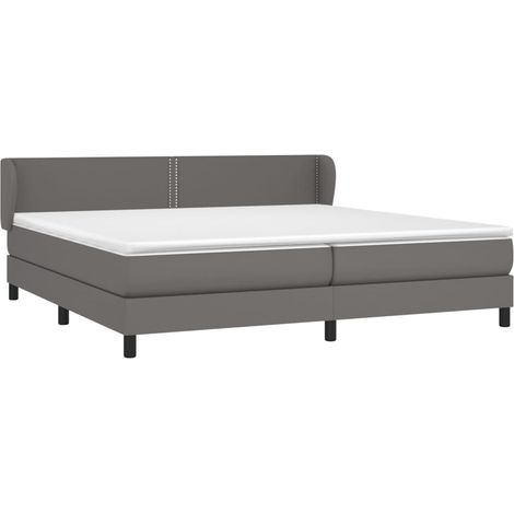 Giroletto a Molle con Materasso Grgio 200x200 cm in Similpelle (1/5)