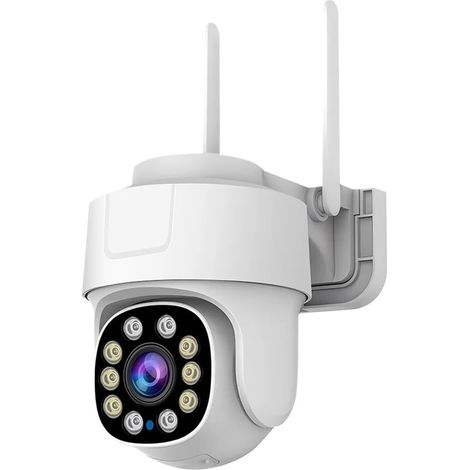 Caméra IP WiFi HD 5MP PTZ caméra de Rotation à 360 ° Audio bidirectionnel Couleur Vision Nocturne caméra de Surveillance de sécurité extérieure CCTV(5MP with 64G Card) (1/5)