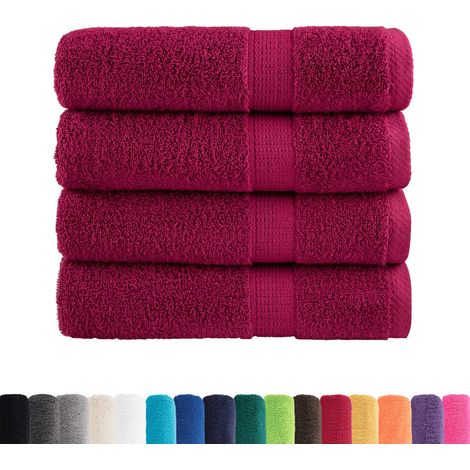 Toallas de ducha SOLUND 4 unidades burdeos 70x140 cm 600 gsm vidaXL