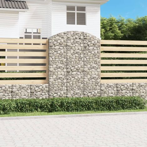 Gabion à arc élevé 150x50x200/220 cm Fer galvanisé