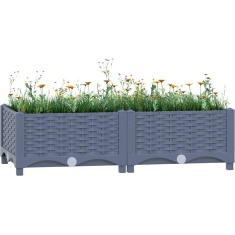 Jardinière de jardin - Balconnière à fleurs Lit surélevé 80x40x23 cm Polypropylène BV305347 - BonneVie (1/5)
