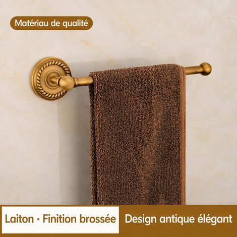 Porte-serviette mural salle de bain en laiton antique style européen torsadé 33,5 × 7,5 × 7,5 cm 330 g – Livraison gratuite (1/4)